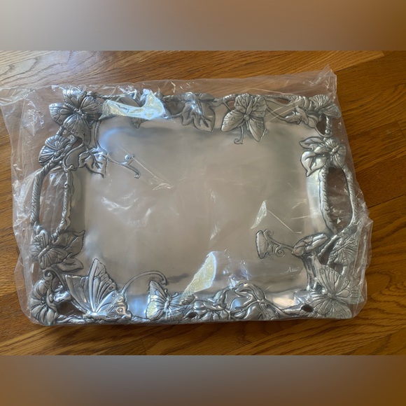 NEW IN PACKAGING Silver Arthur Court Butterfly Platter Tray - Picture 5 of 7